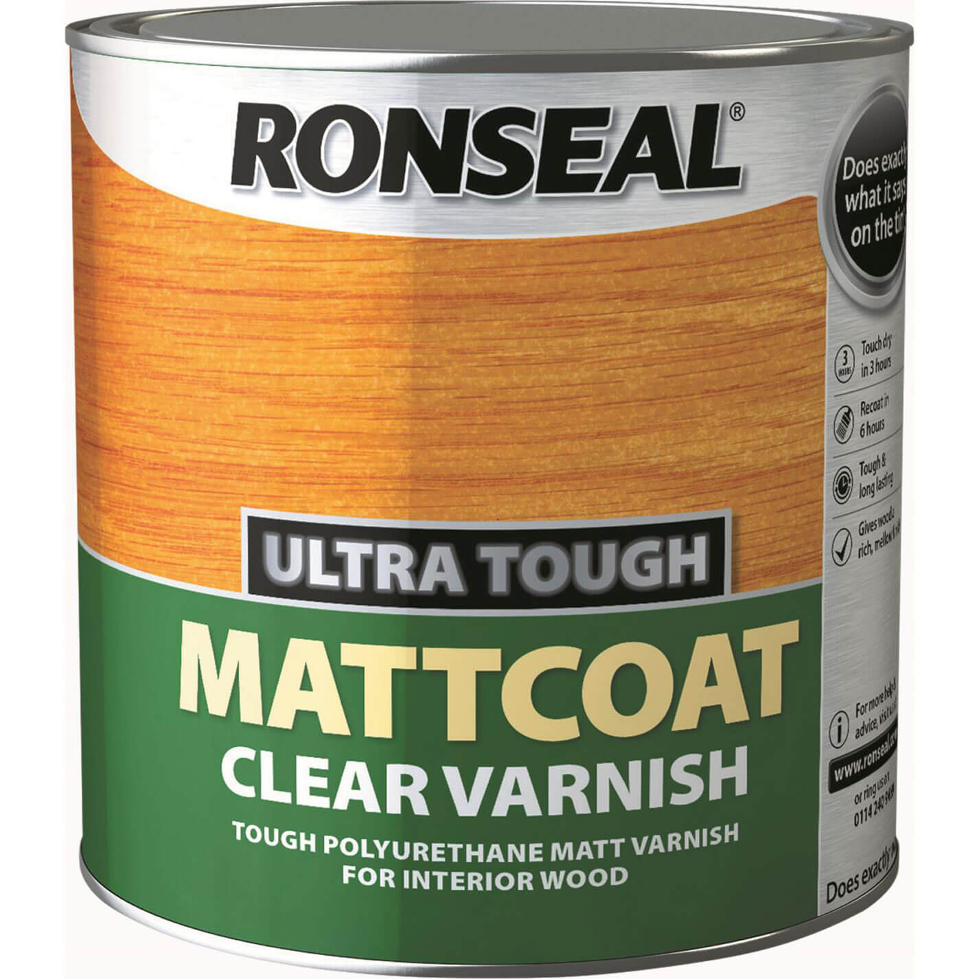 Image of Ronseal Ultra Tough Internal Clear Mattcoat Varnish 2.5l
