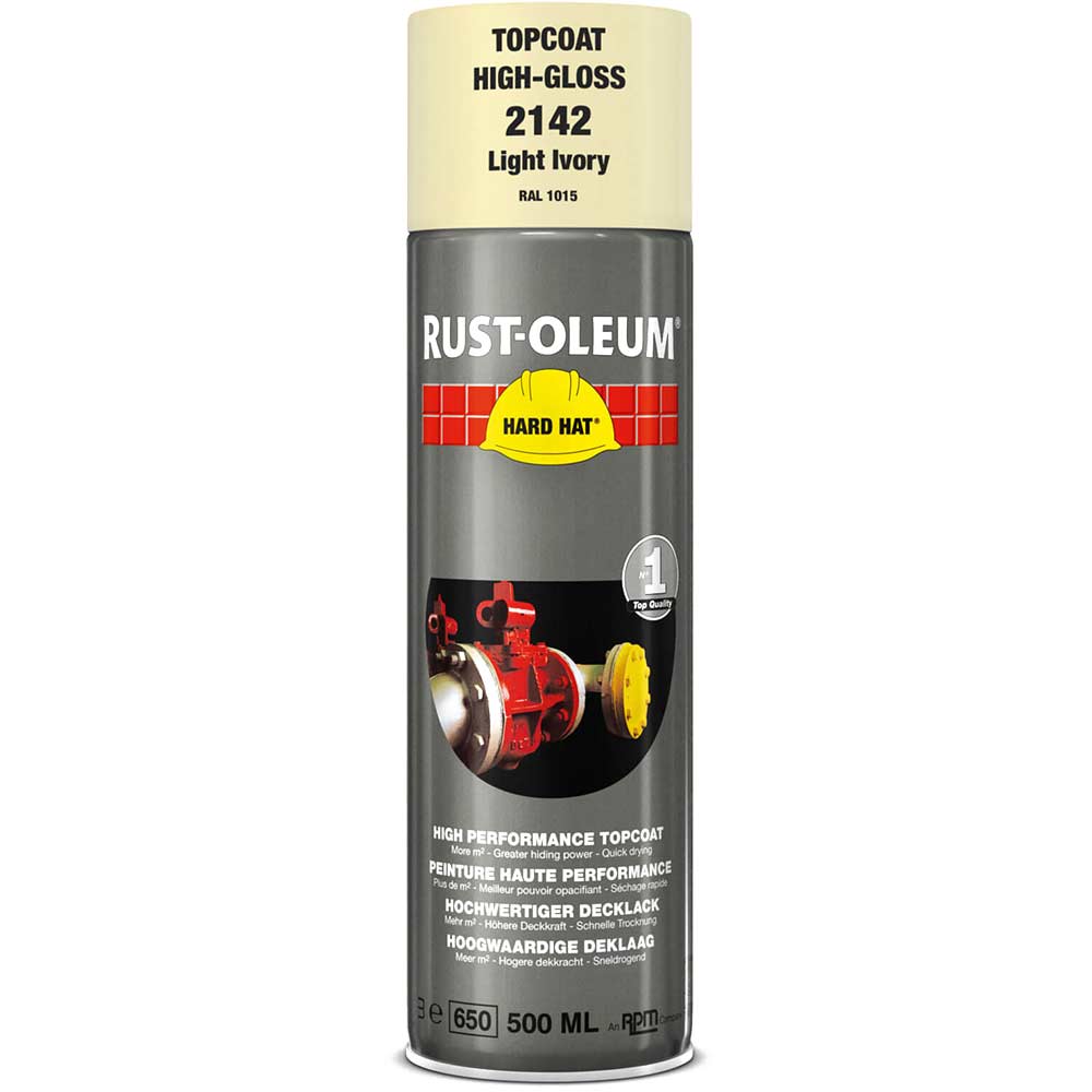 Rust Oleum Hard Hat Metal Spray Paint Clear Ivory 500ml