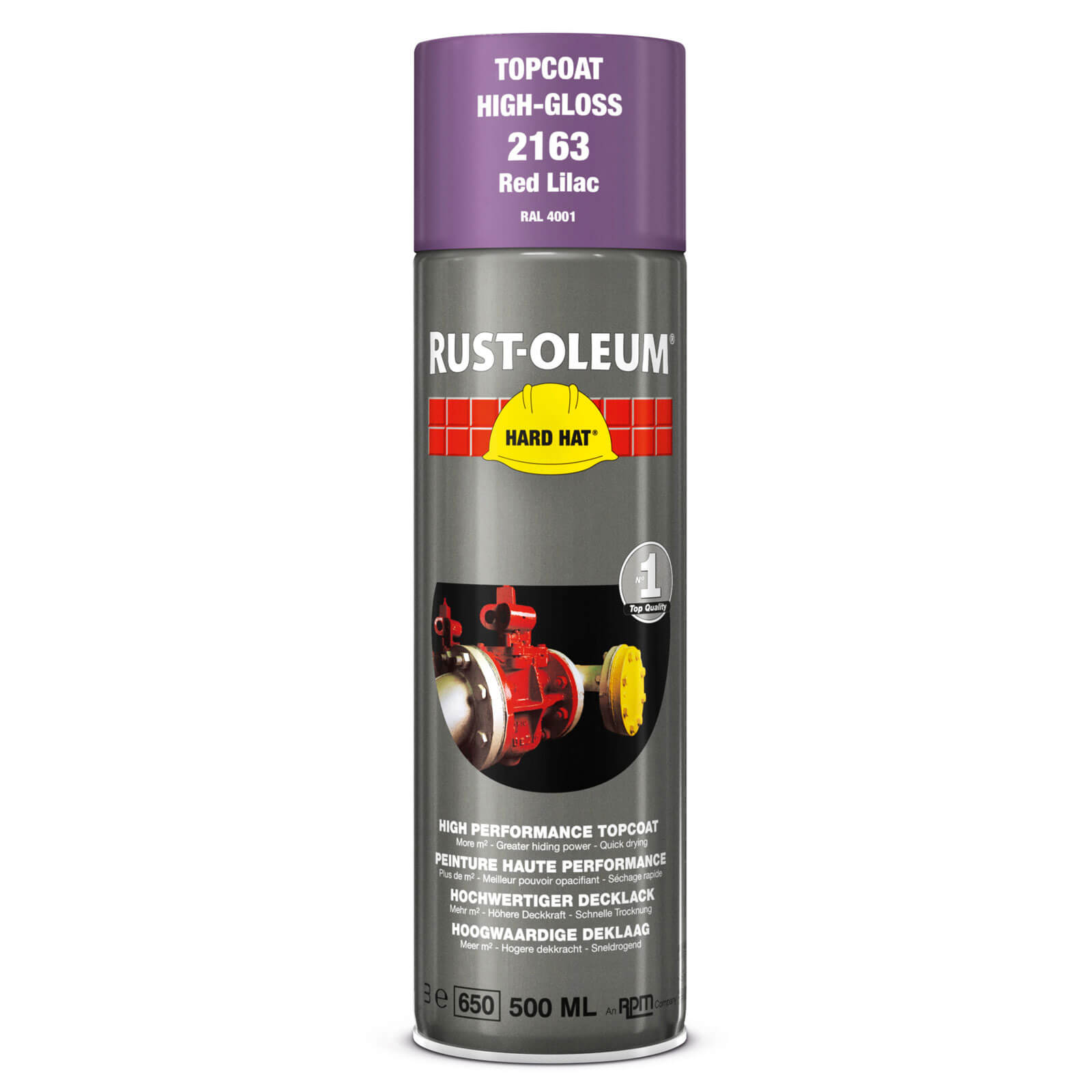 Image of Rust Oleum Hard Hat Metal Spray Paint Red Lilac 500ml