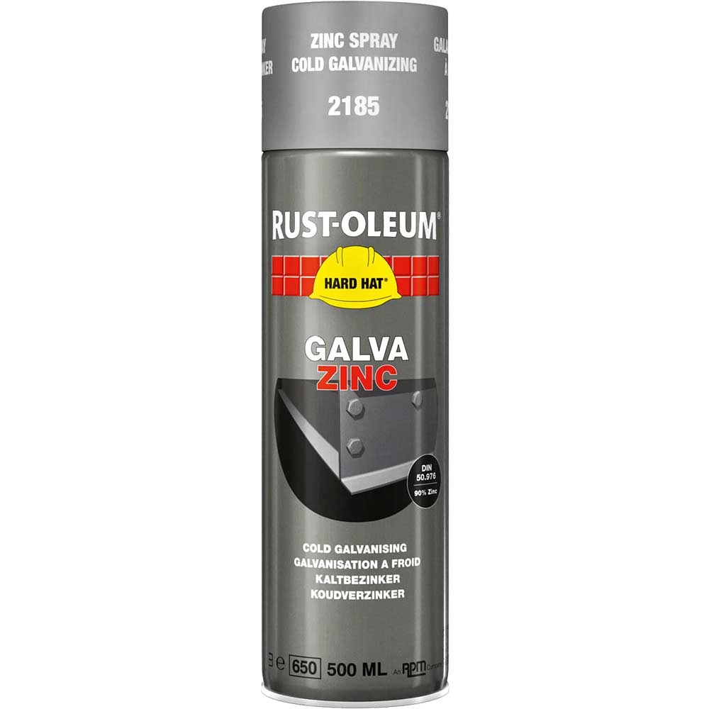 Image of Rust Oleum Hard Hat Galvanising Zinc Spray Paint Galv Express 500ml