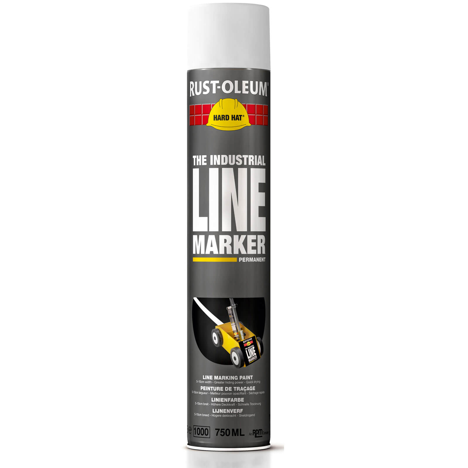 Image of Rust Oleum Hard Hat Line Marking Spray Paint White 750ml