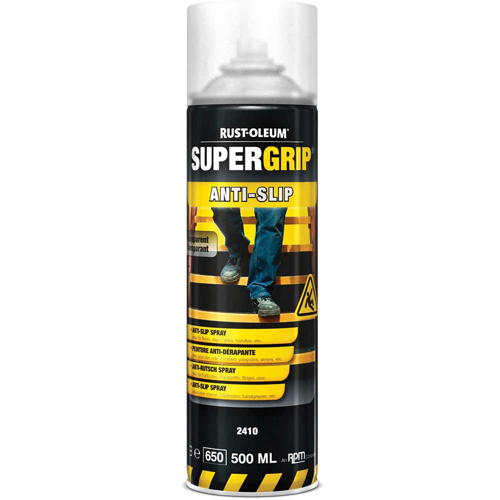 Image of Rust Oleum Hard Hat Anti Slip Aerosol Floor Spray Paint Transparent 500ml