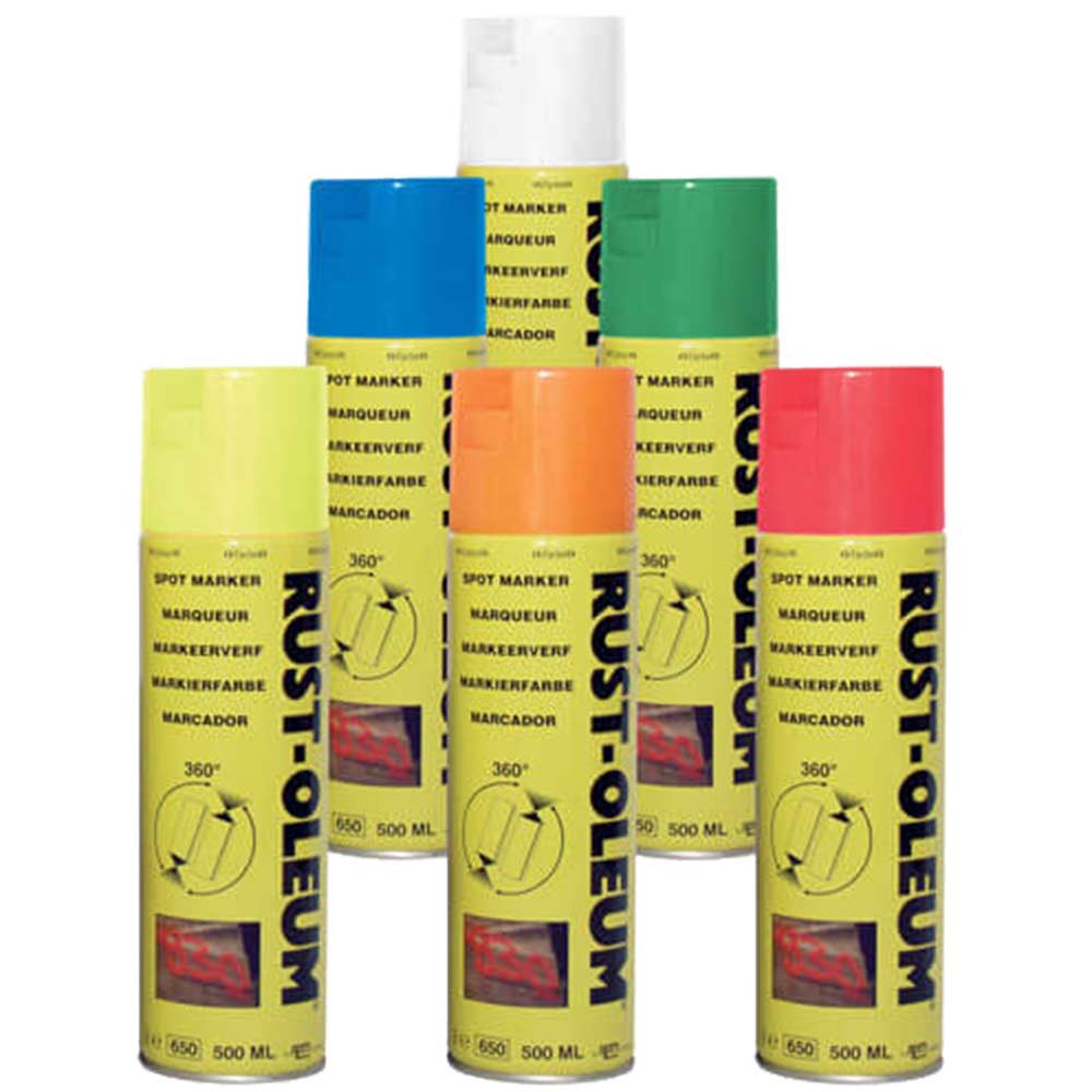 Image of Rust Oleum Hard Hat Line Marking Spray Paint Traffic White 750ml