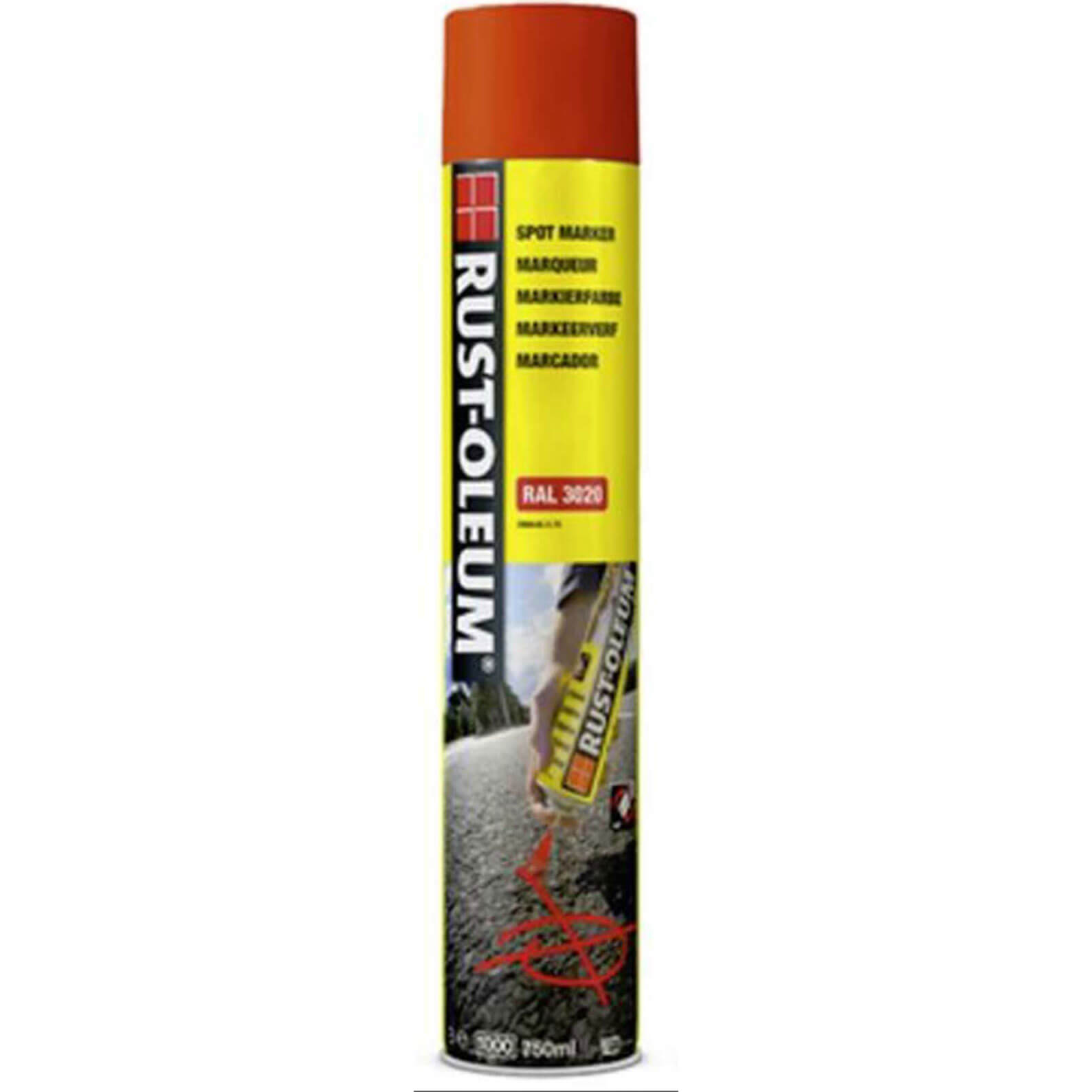 Image of Rust Oleum Ground Marker Spray Paint Red 750ml