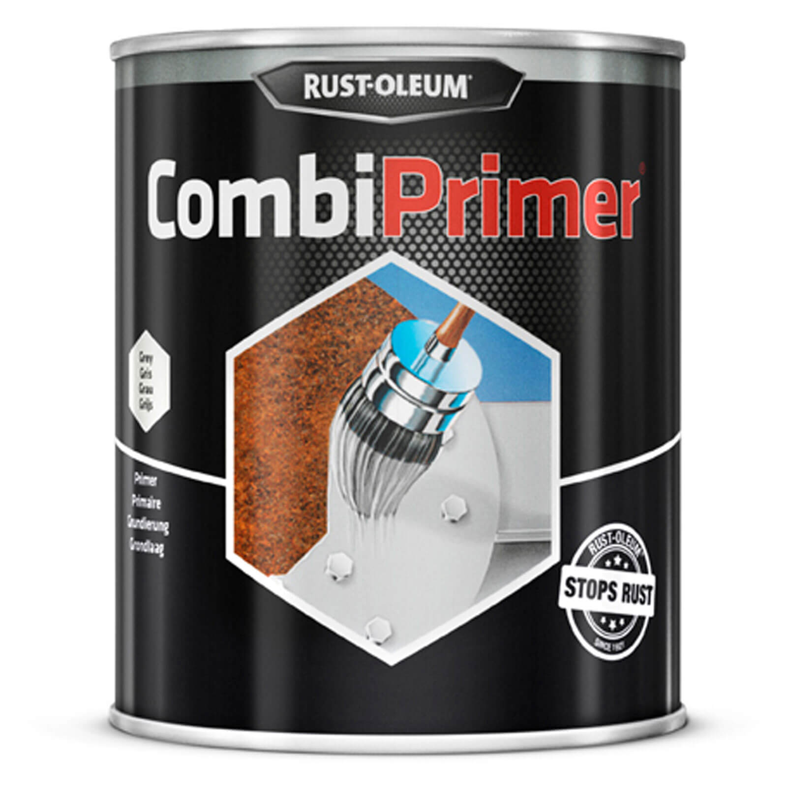 Image of Rust Oleum CombiPrimer Anti Rust Metal Primer Paint Grey 750ml
