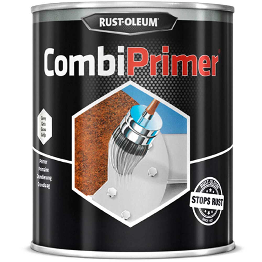 Image of Rust Oleum CombiPrimer Anti Rust Metal Primer Paint Grey 750ml