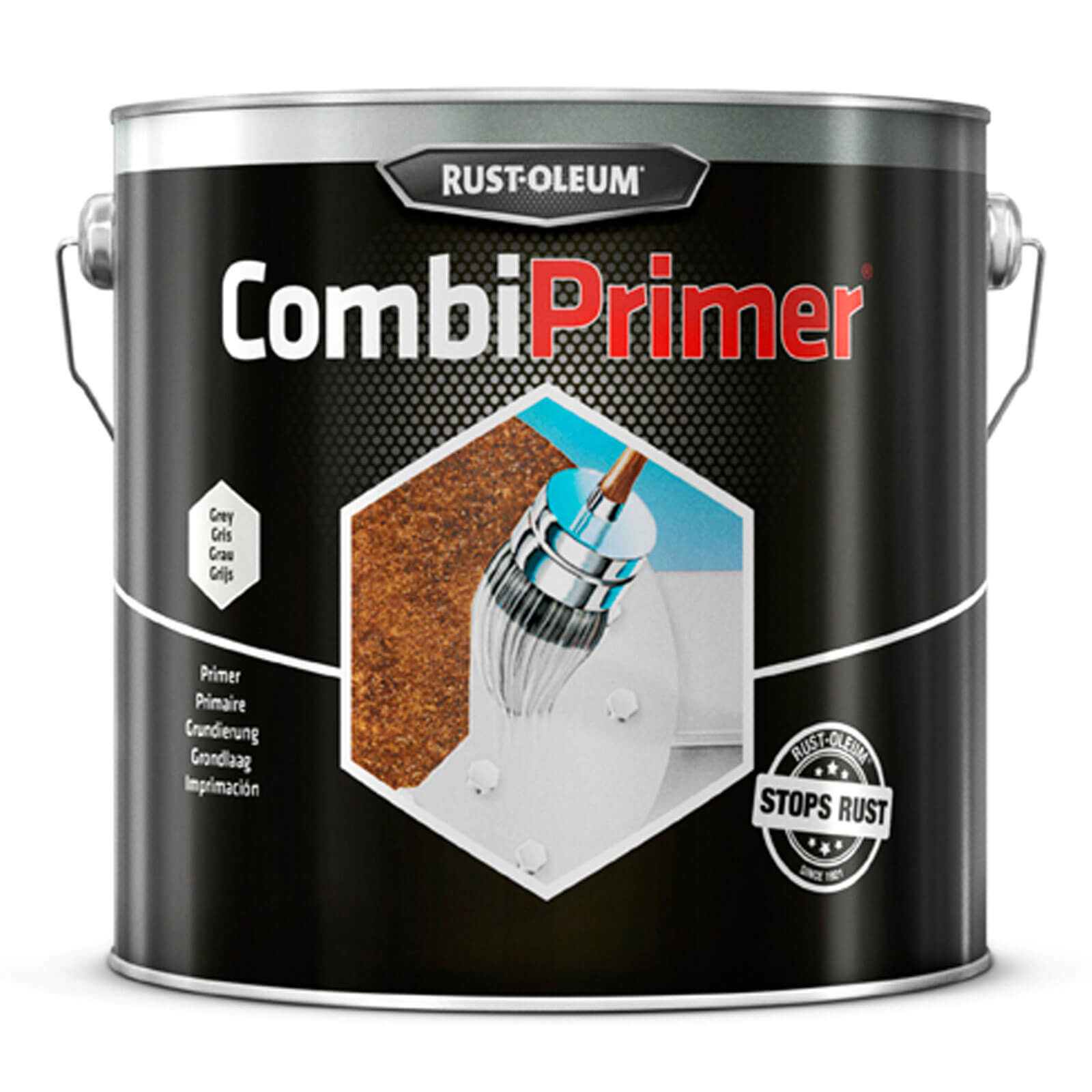 Image of Rust Oleum CombiPrimer Anti Rust Metal Primer Paint Grey 2.5l