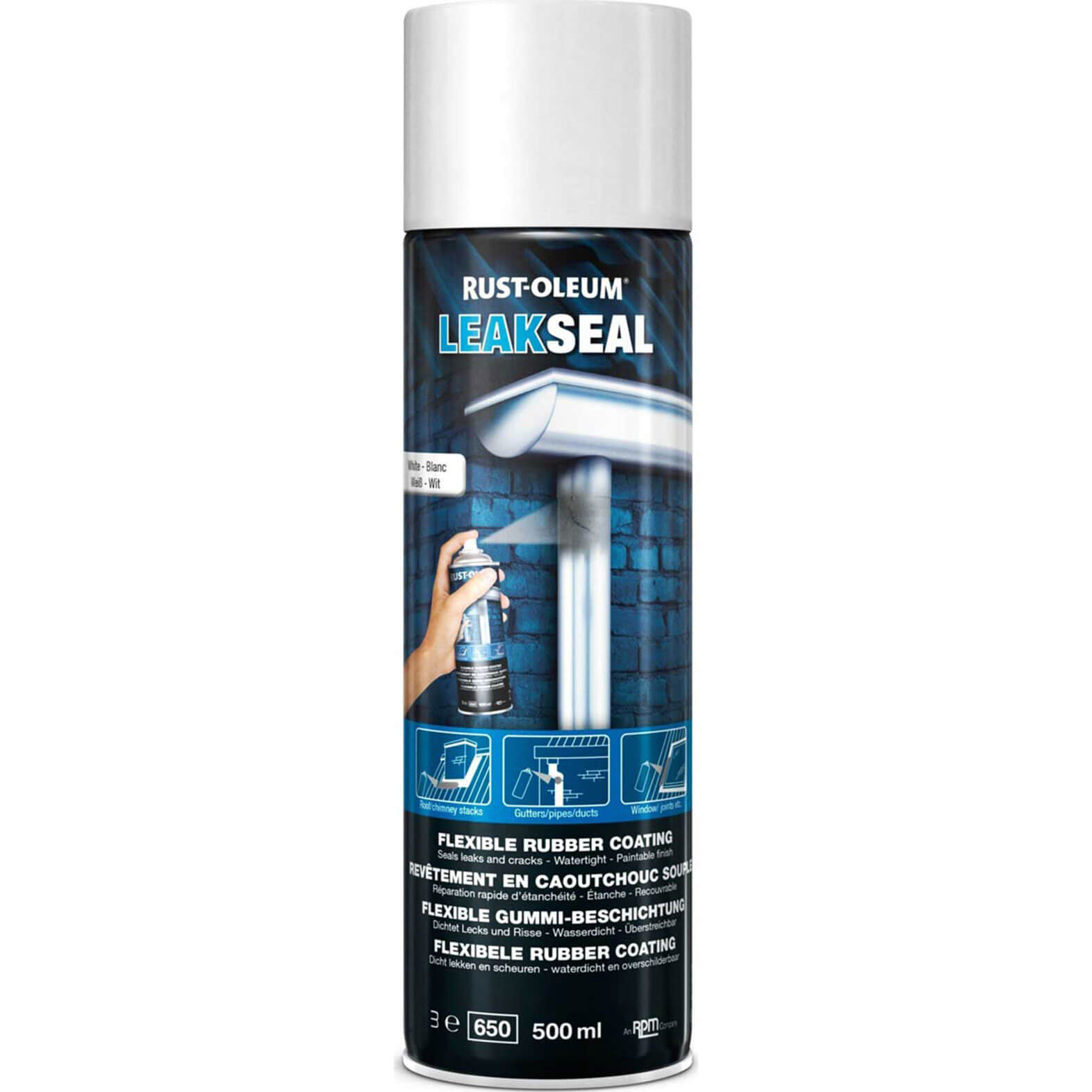 Image of Rust Oleum Leak Seal Spray Paint White 500ml