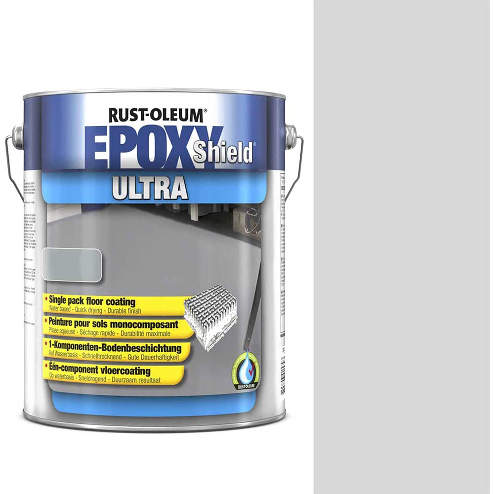 Image of Rust Oleum Epoxy Shield Ultra Floor Coating Paint Light Grey 5l