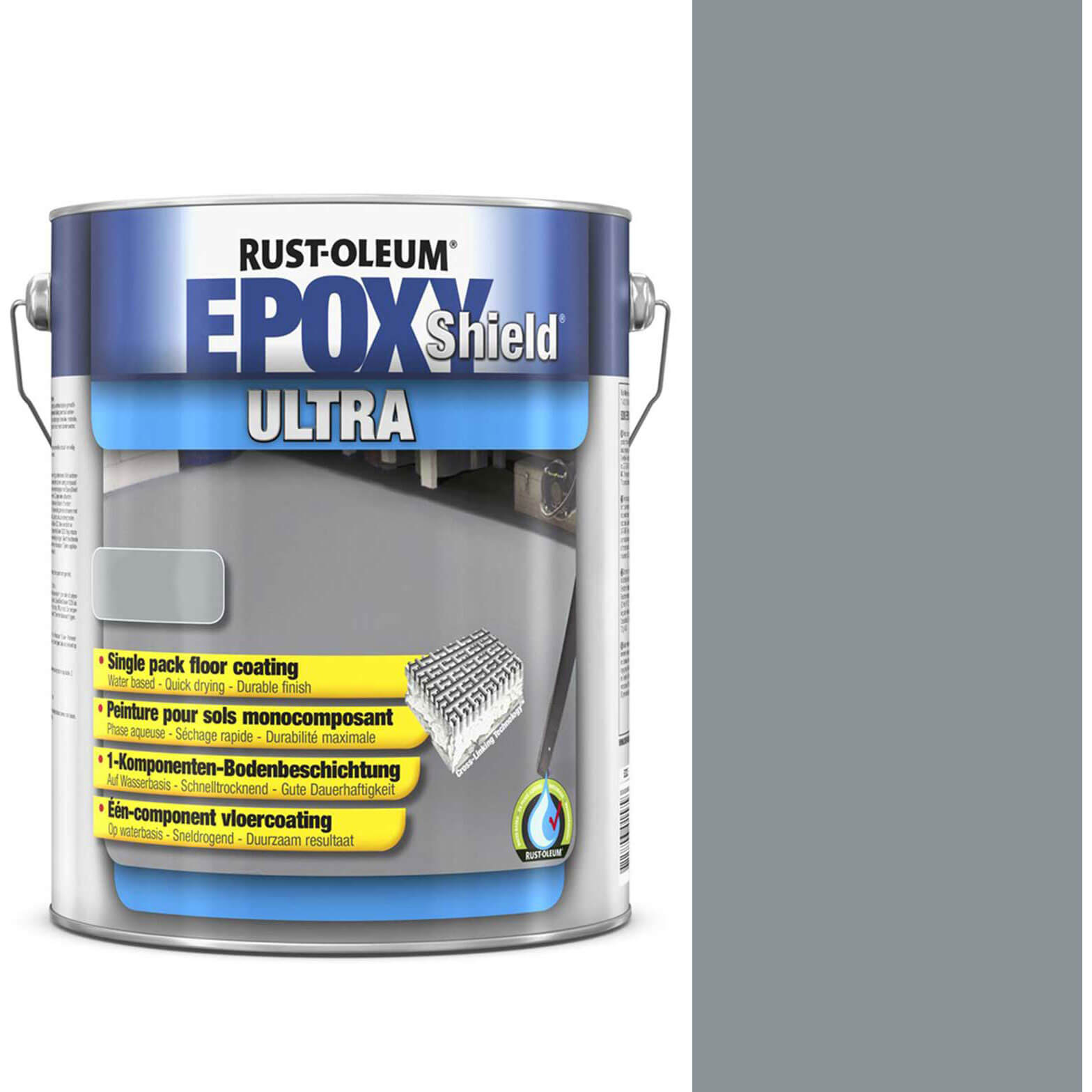 Image of Rust Oleum Epoxy Shield Ultra Floor Coating Paint Steel Grey 5l