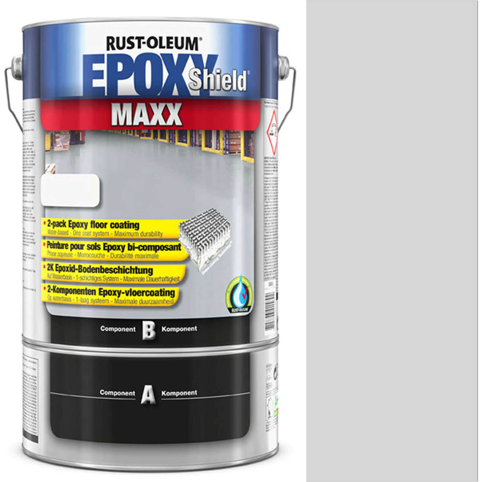 Image of Rust Oleum Epoxy Shield Maxx Floor Coating Paint Light Grey 5l