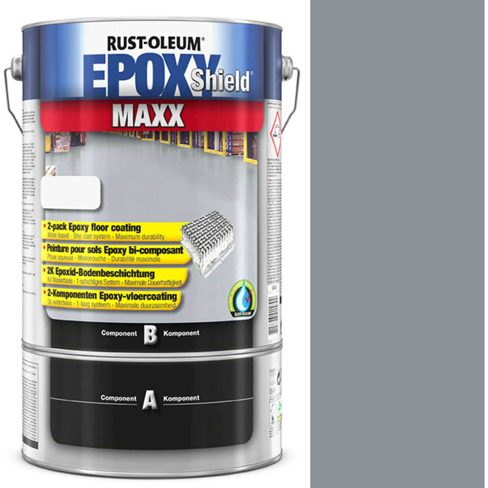 Image of Rust Oleum Epoxy Shield Maxx Floor Coating Paint Steel Grey 5l
