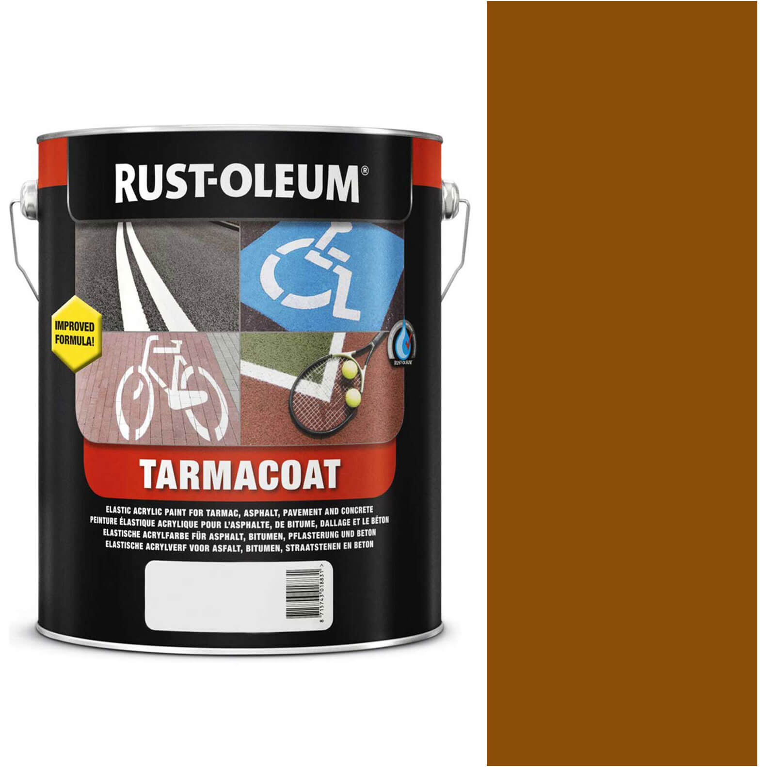 Image of Rust Oleum Tarmacoat Rapid Curing Road Line Paint English Red 5l