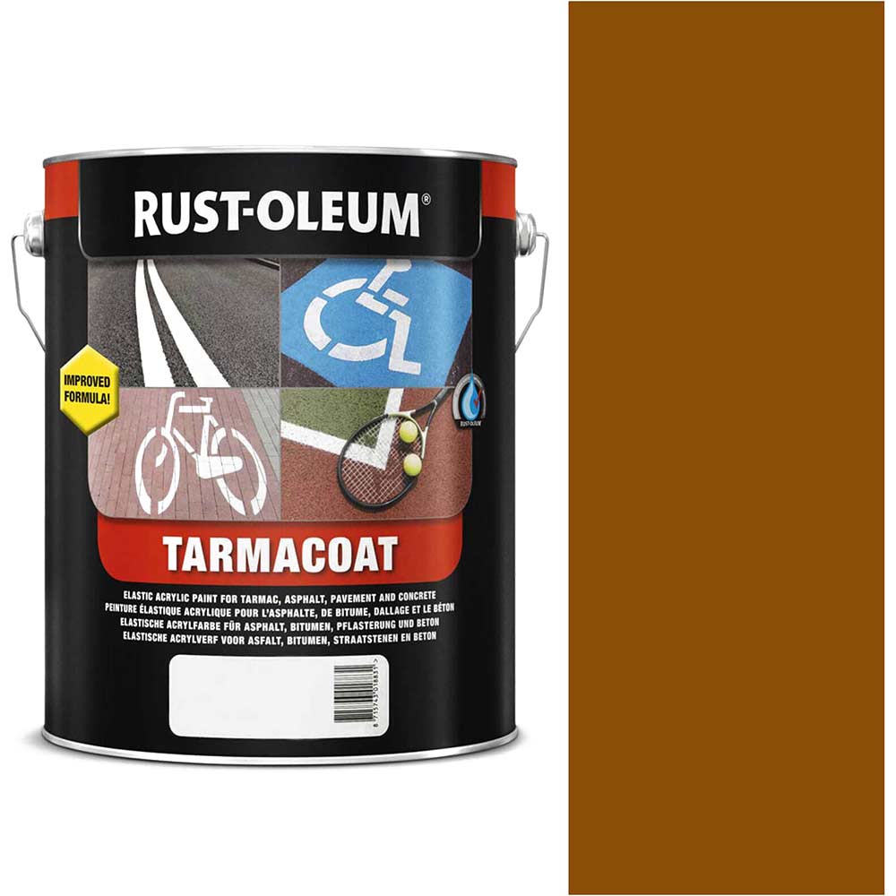 Image of Rust Oleum Tarmacoat Rapid Curing Road Line Paint English Red 5l