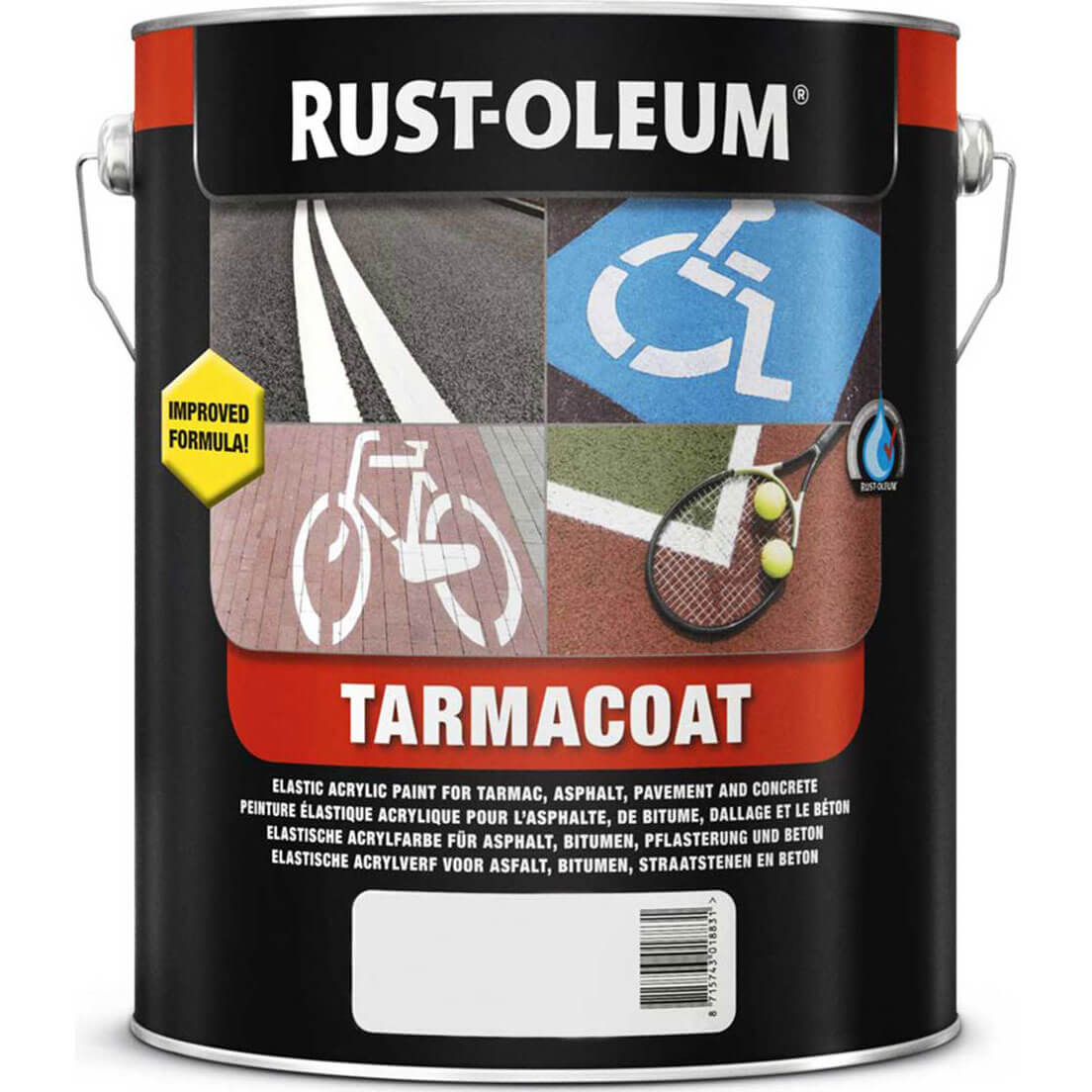 Image of Rust Oleum Tarmacoat Rapid Curing Road Line Paint Traffic White 5l