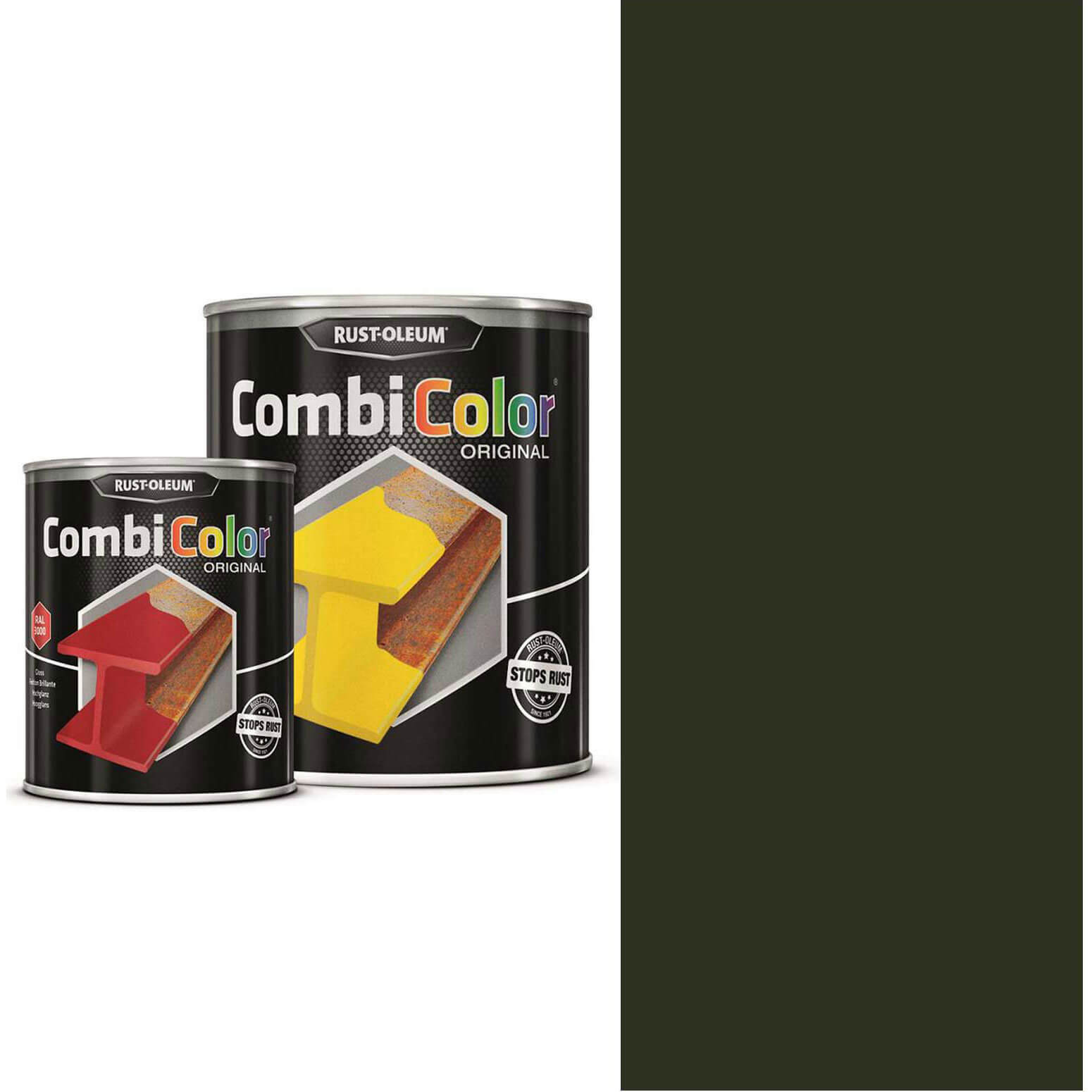 Image of Rust Oleum CombiColor Metal Protection Paint Fir Green 750ml