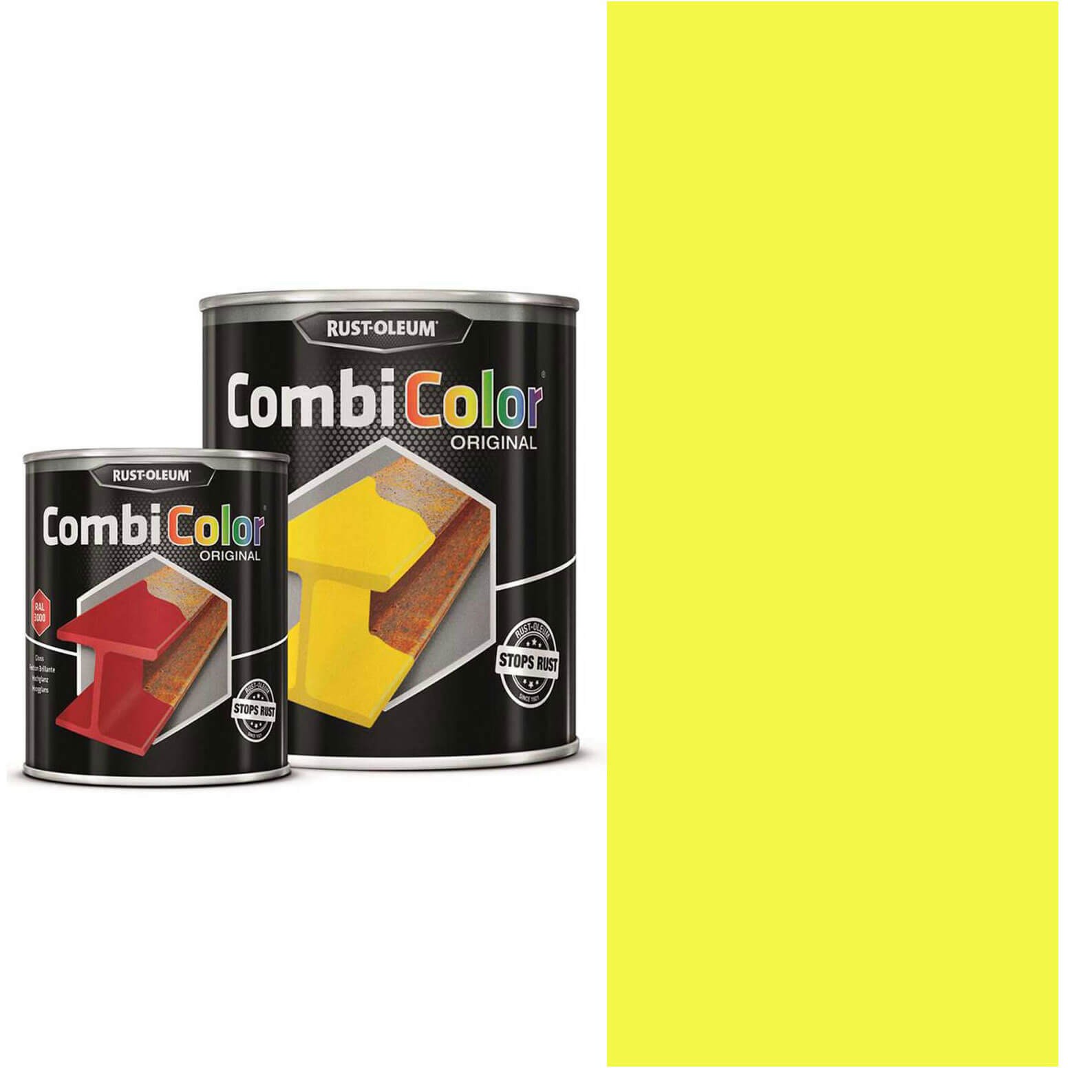 Image of Rust Oleum CombiColor Metal Protection Paint Light Yellow 2.5l
