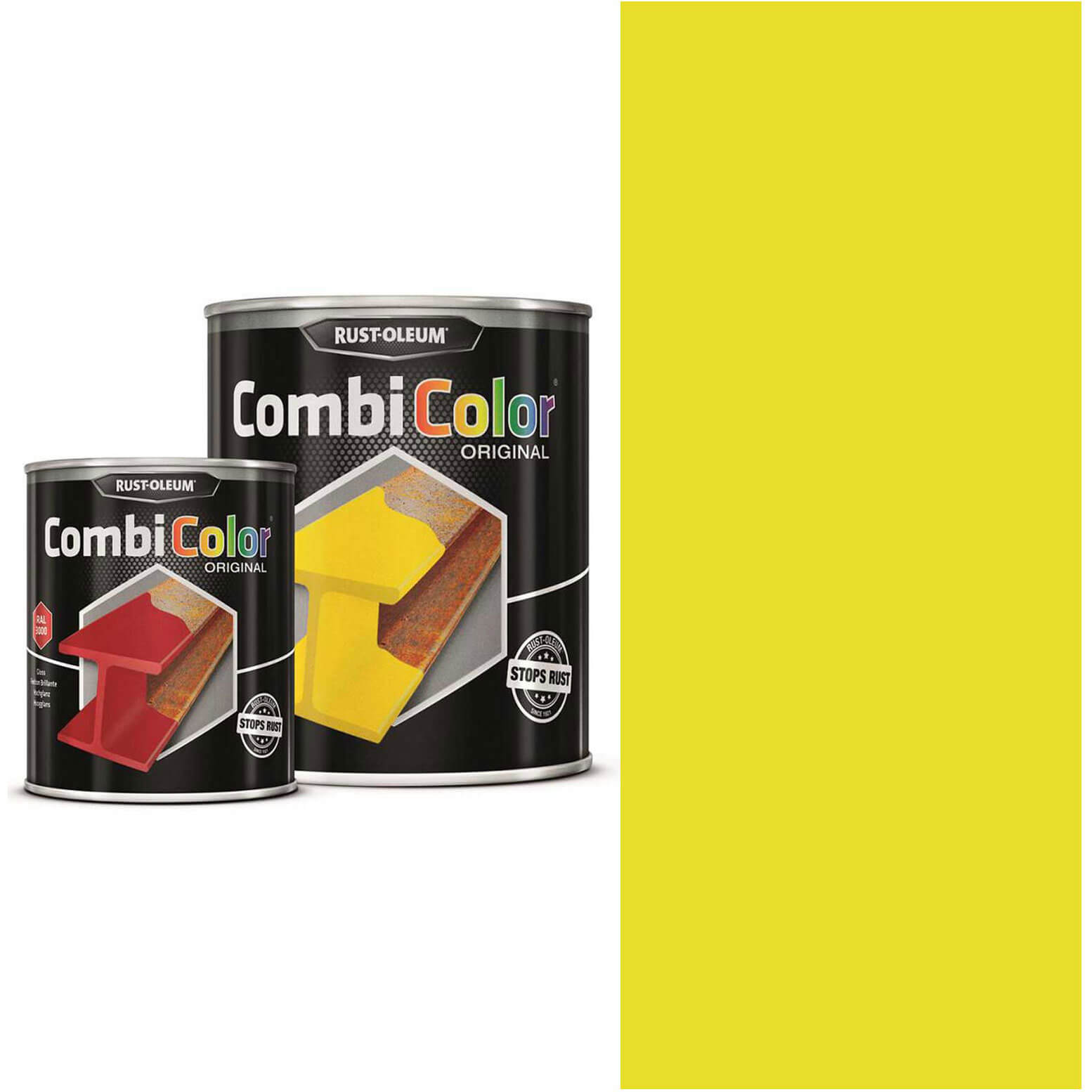 Image of Rust Oleum CombiColor Metal Protection Paint Coleseed Yellow 750ml