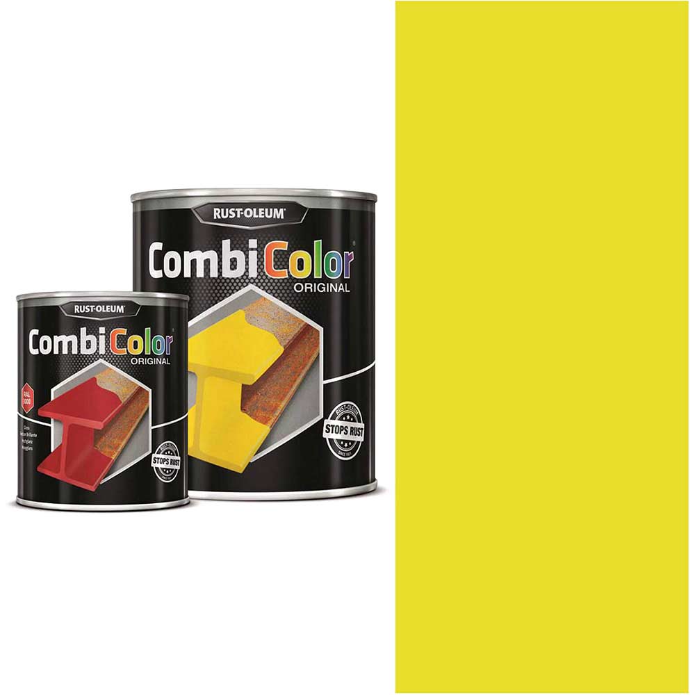 Image of Rust Oleum CombiColor Metal Protection Paint Coleseed Yellow 750ml