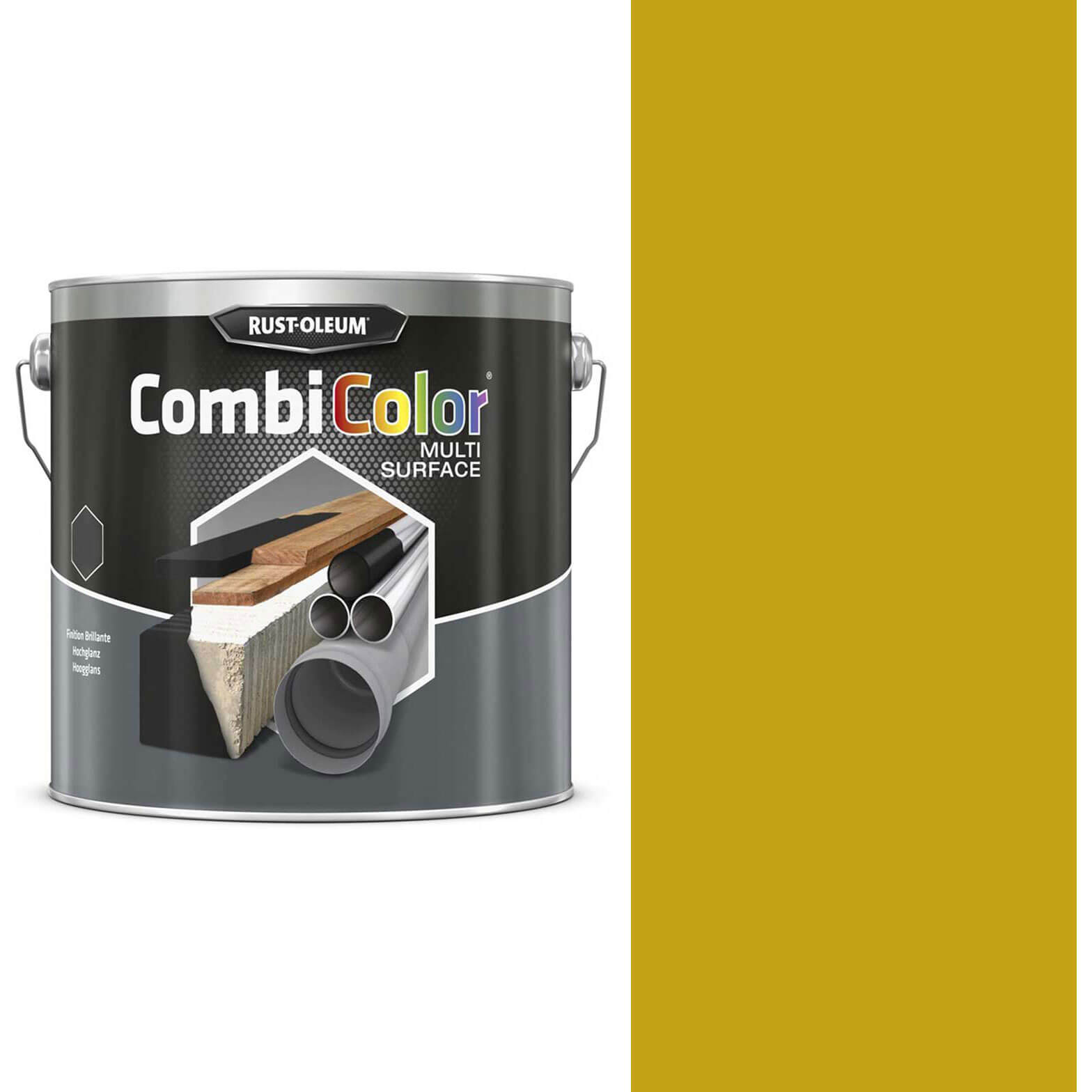 Image of Rust Oleum CombiColor Multi Surface Paint Safety Yellow 2.5l