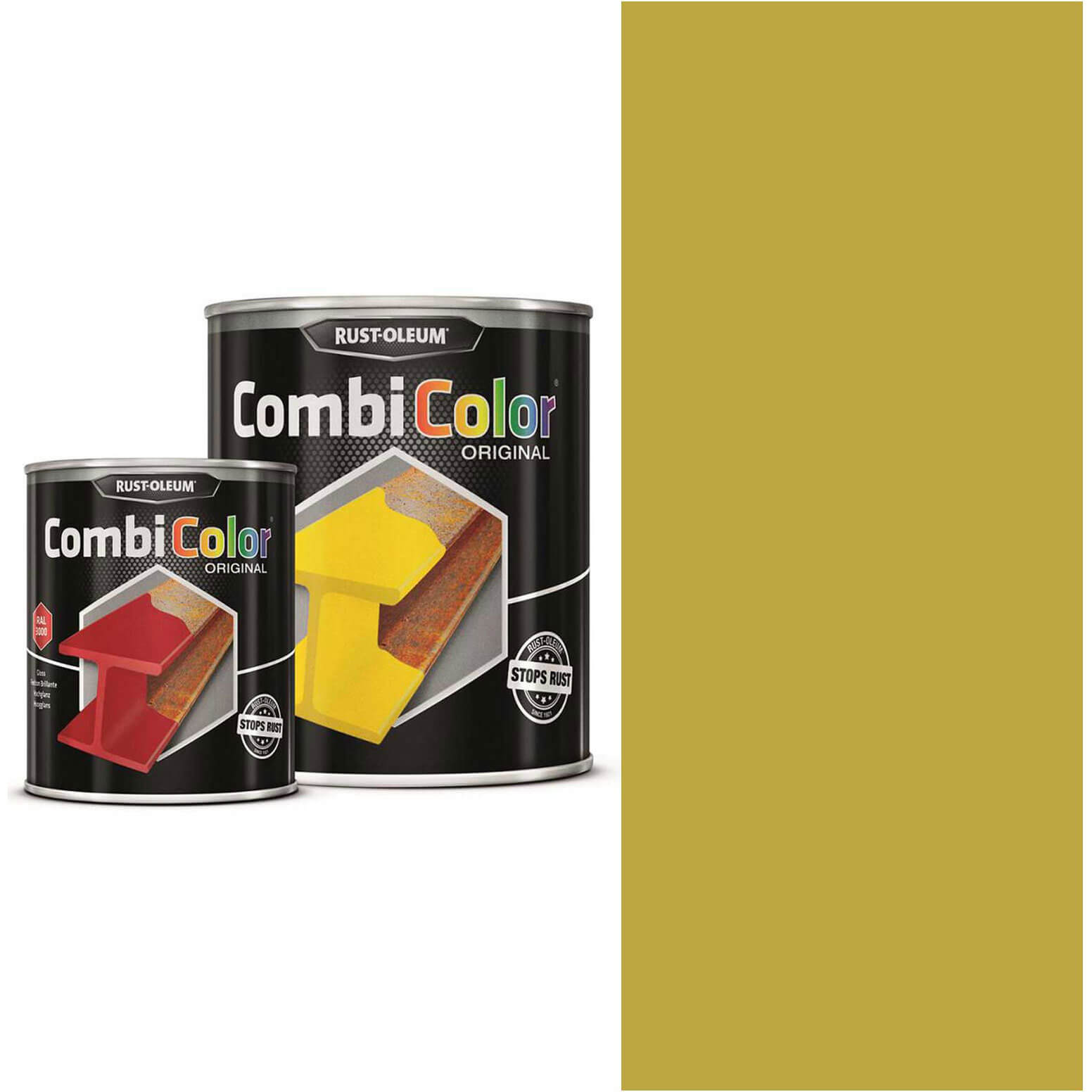 Image of Rust Oleum CombiColor Metal Protection Paint Golden Yellow 2.5l