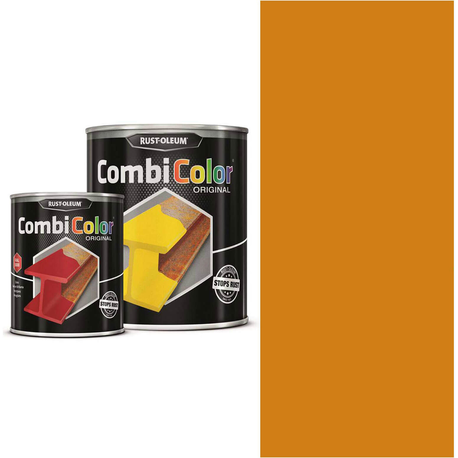 Image of Rust Oleum CombiColor Metal Protection Paint Yellow Orange 2.5l