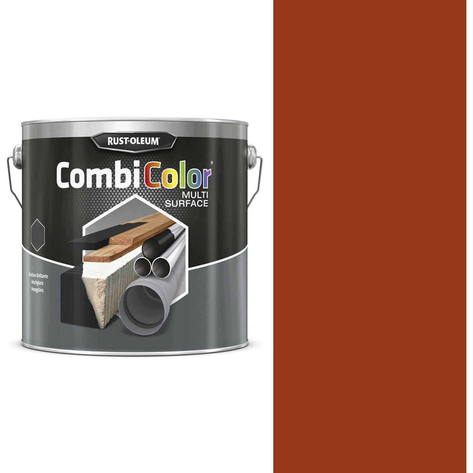Image of Rust Oleum CombiColor Multi Surface Paint Bright Red 2.5l