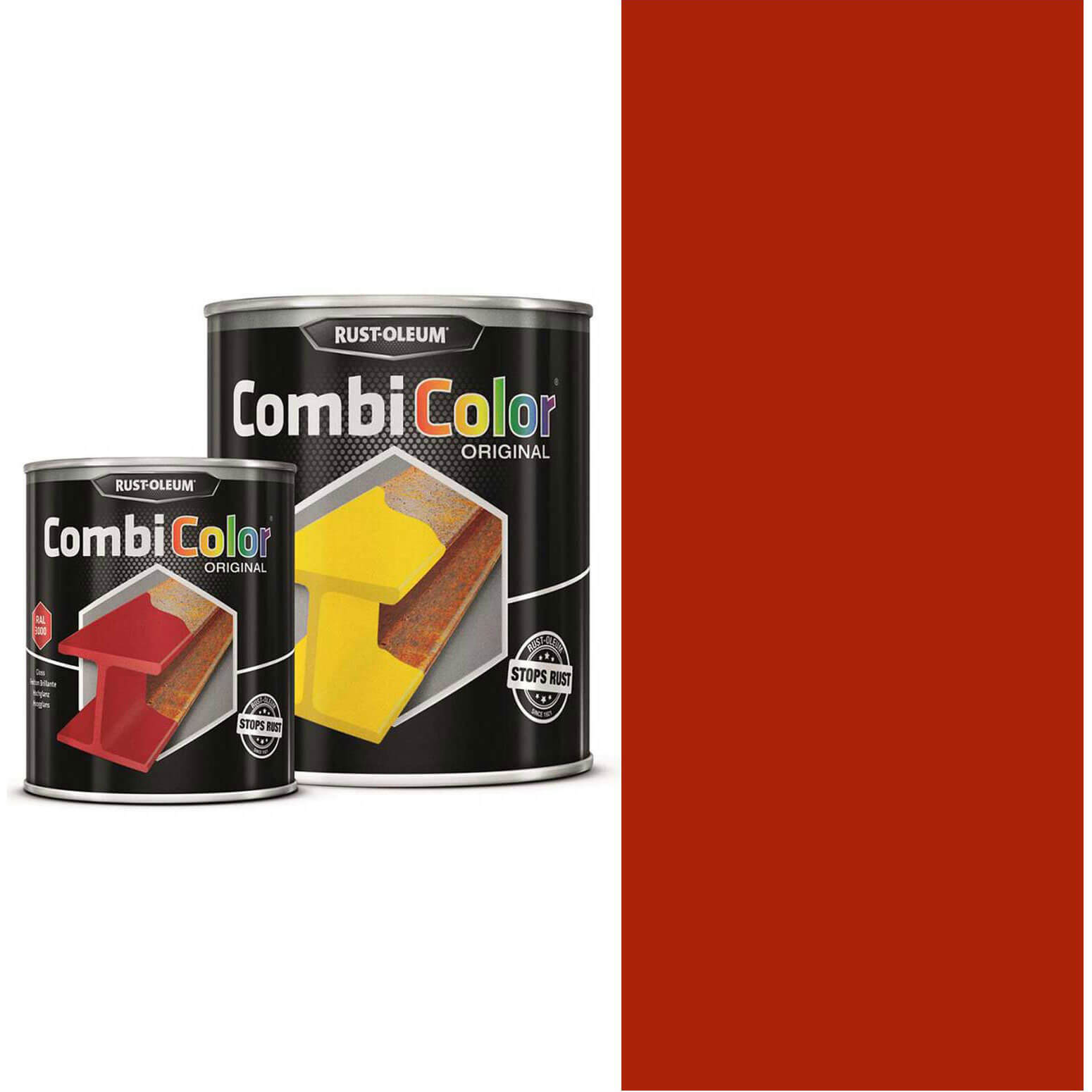 Image of Rust Oleum CombiColor Metal Protection Paint Traffic Red 2.5l