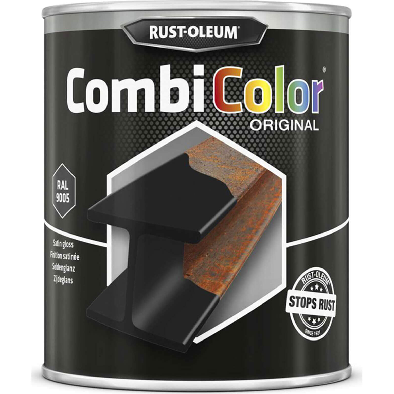 Rust Oleum Combicolor Satin Gloss Metal Paint Black 250ml