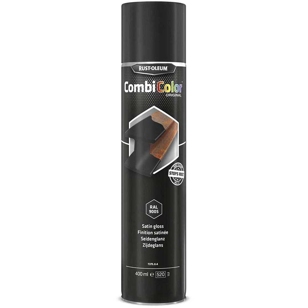 Rust Oleum CombiColor Satin Metal Spray Paint Satin Black 400ml