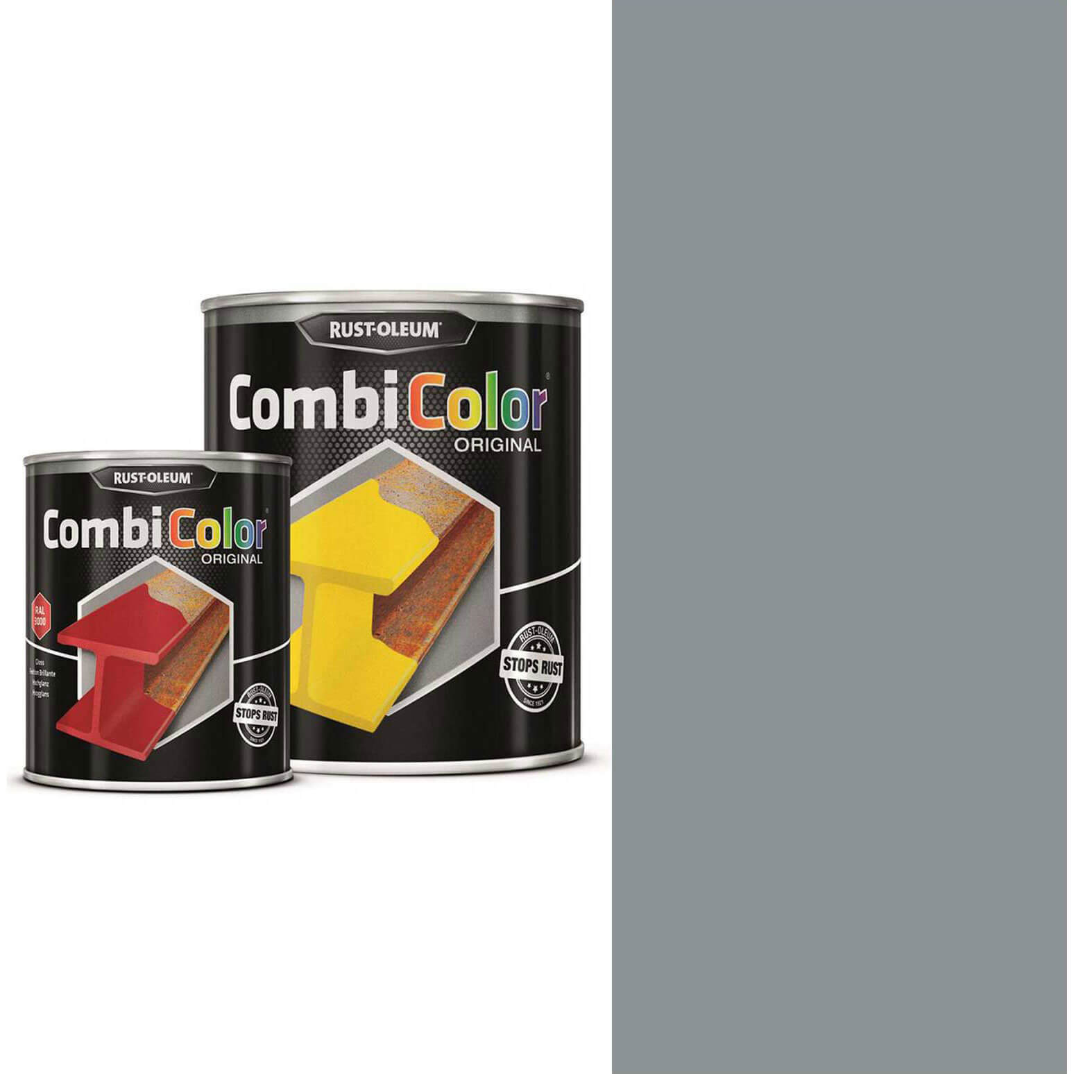 Image of Rust Oleum CombiColor Metal Protection Paint Steel Grey 2.5l