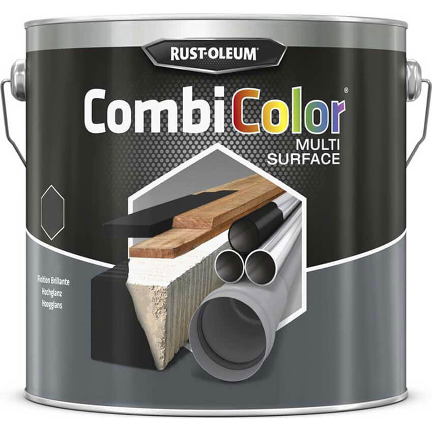 Image of Rust Oleum CombiColor Multi Surface Paint Matt White 2.5l