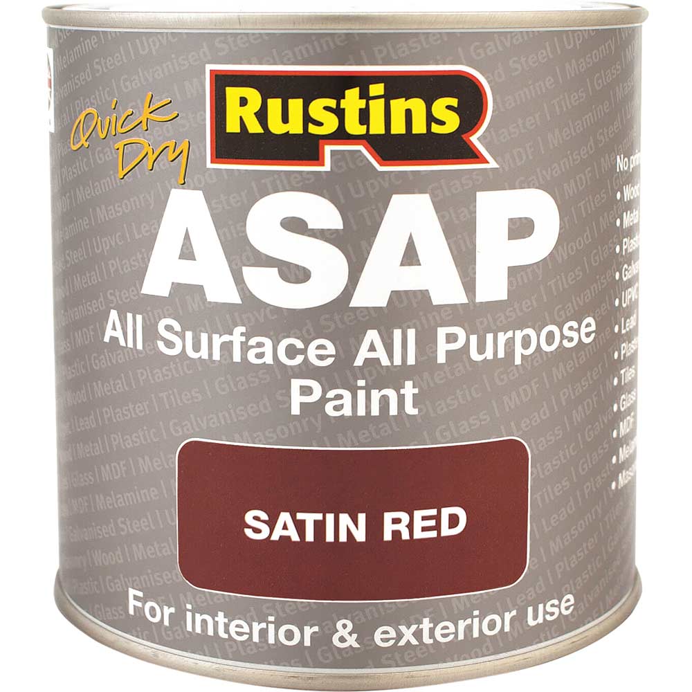 Image of Rustins ASAP All Surface All Purpose Paint Red 250ml