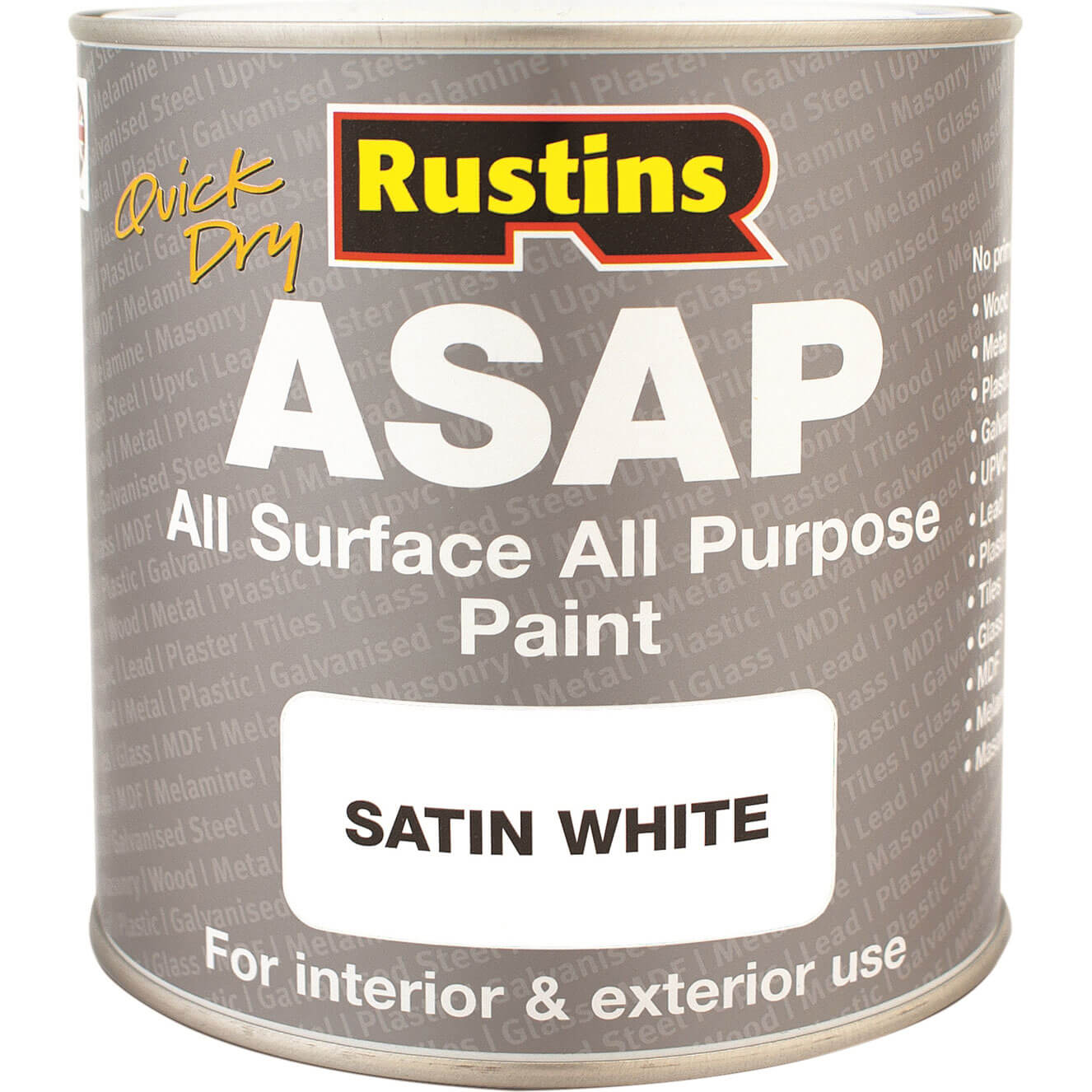 Image of Rustins ASAP All Surface All Purpose Paint White 500ml