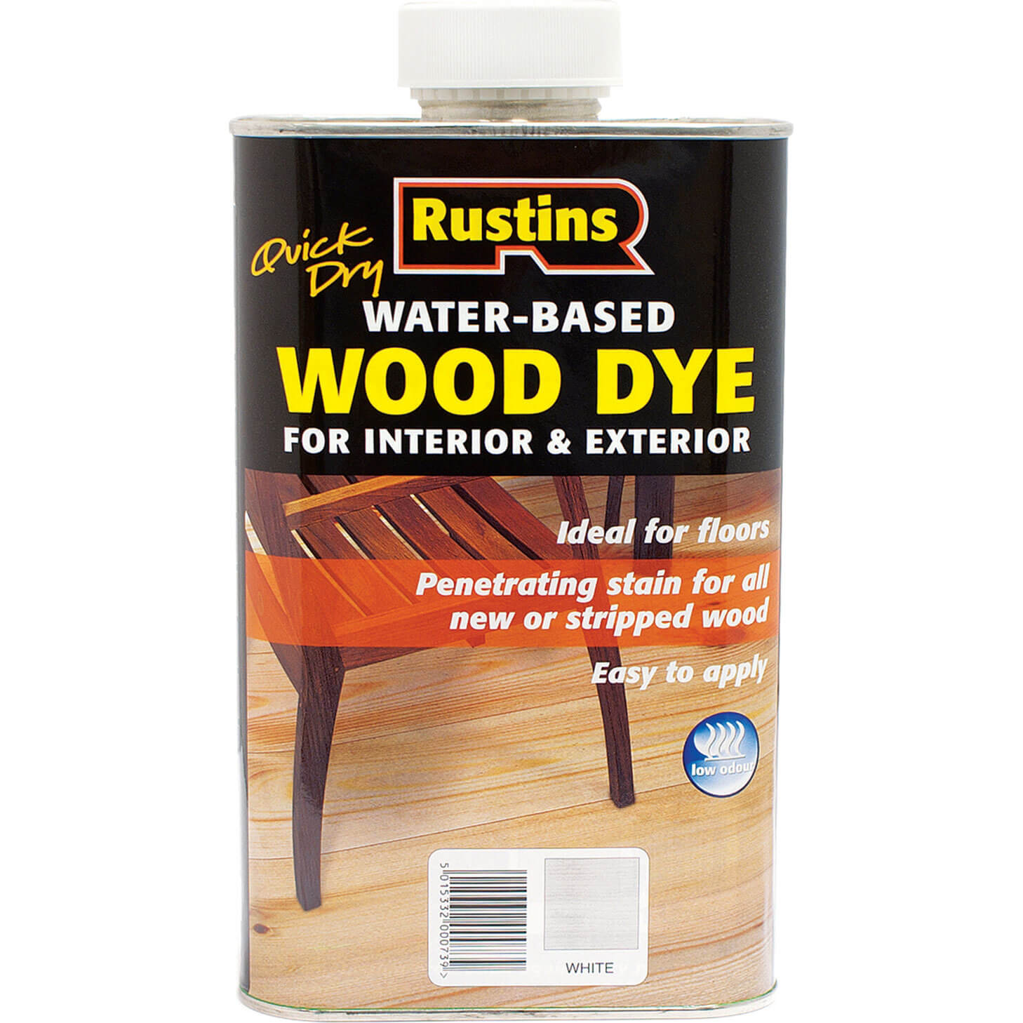Image of Rustins Quick Dry Wood Dye White 1l