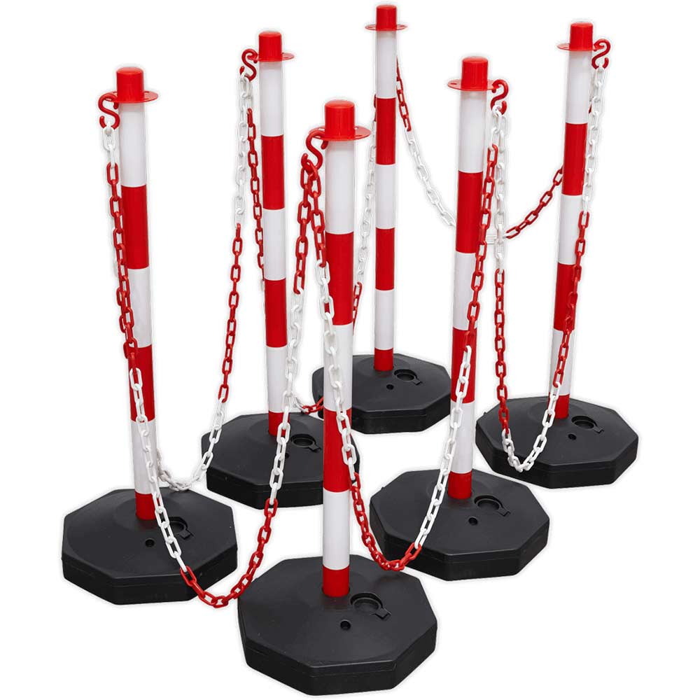 Image of Sealey Red/White Post and Chain Kit