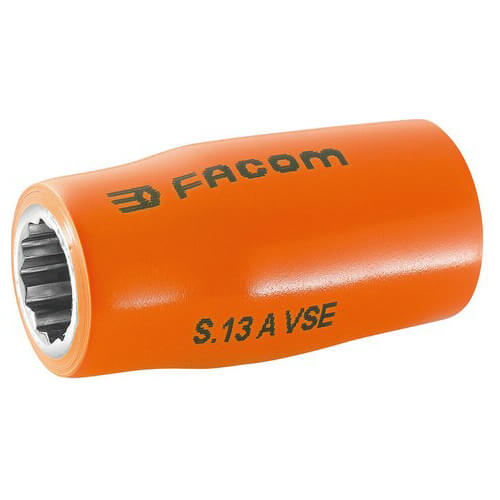 Image of Facom 1/2" Drive 1000v Insulated Bi Hexagon Metric Socket 1/2" 10mm