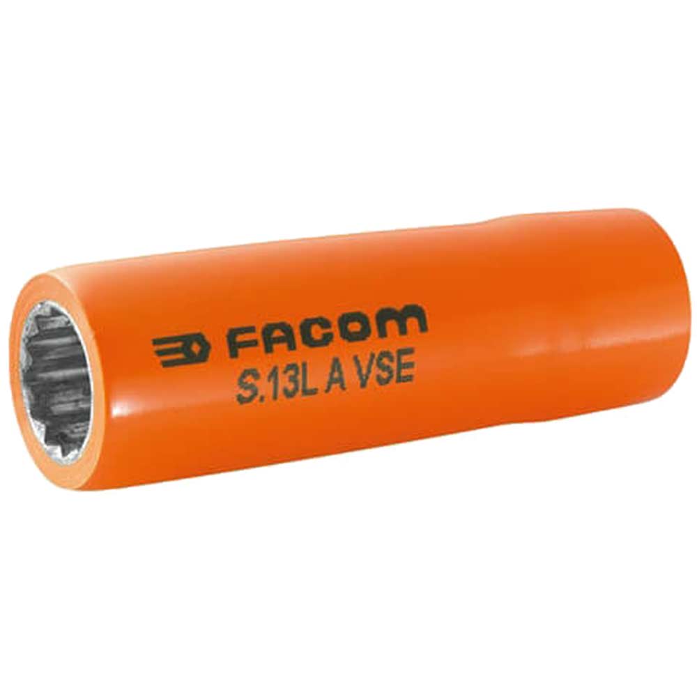 Image of Facom 1/2" Drive 1000v Insulated Bi Hexagon Deep Metric Socket 1/2" 12mm