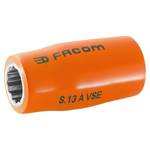 Image of Facom 1/2" Drive 1000v Insulated Bi Hexagon Metric Socket 1/2" 13mm