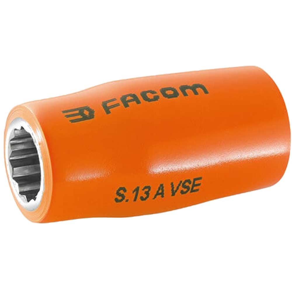 Image of Facom 1/2" Drive 1000v Insulated Bi Hexagon Metric Socket 1/2" 13mm