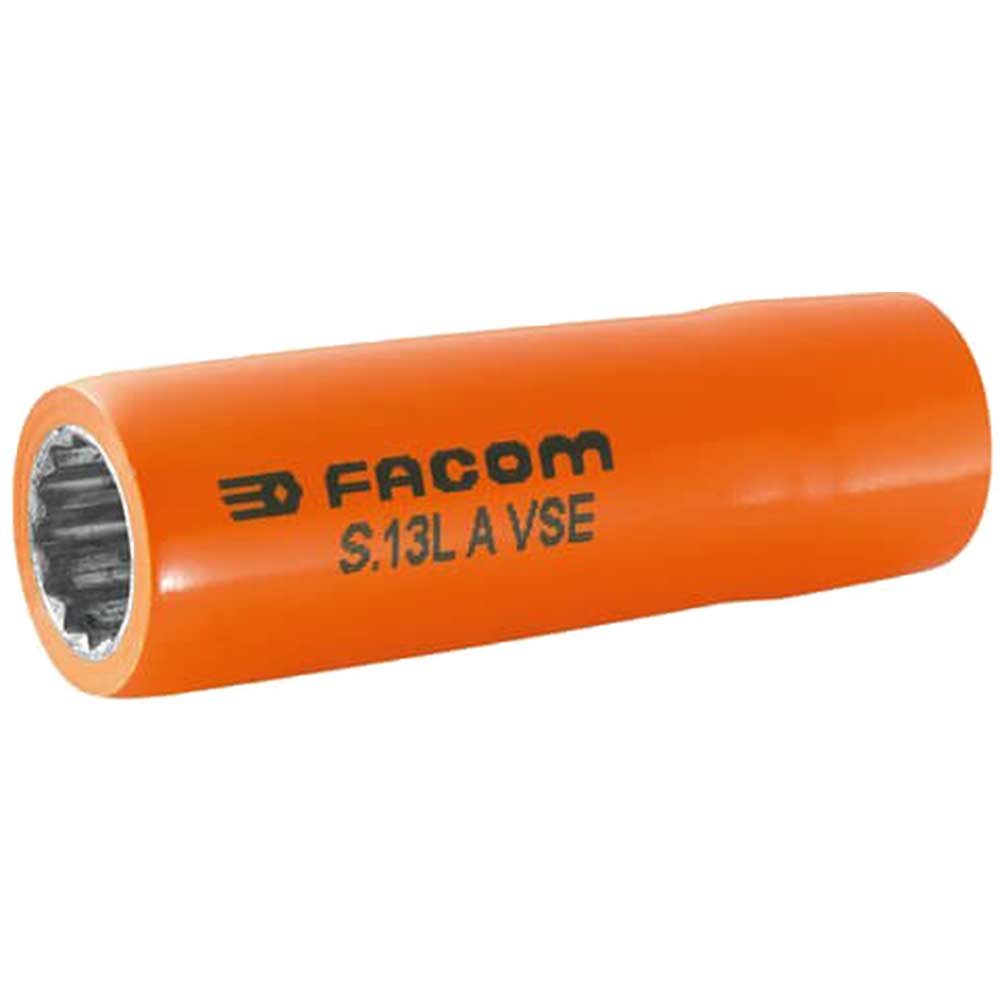 Image of Facom 1/2" Drive 1000v Insulated Bi Hexagon Deep Metric Socket 1/2" 14mm