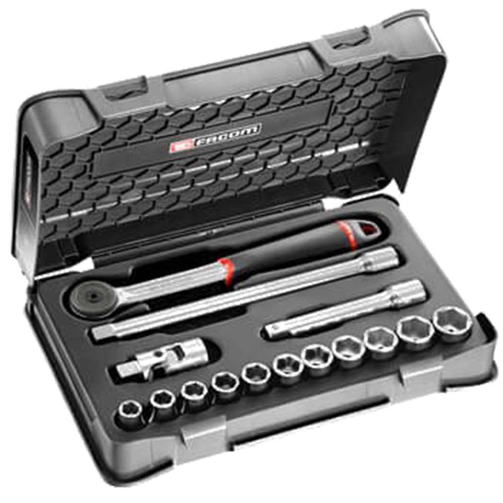 Facom S.161-1P6U 15 Piece 1/2" Drive Hexagon Socket Set Imperial