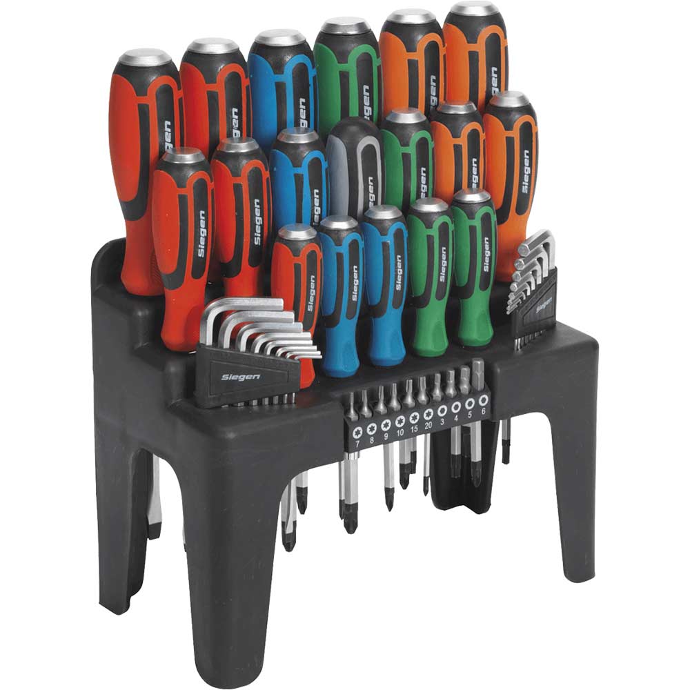 Image of Siegen S01106 44 Piece Hammer Thru Screwdriver and Hex Key Set