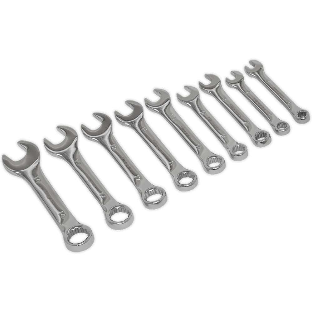 Image of Siegen 9 Piece Stubby Combination Spanner Set Metric