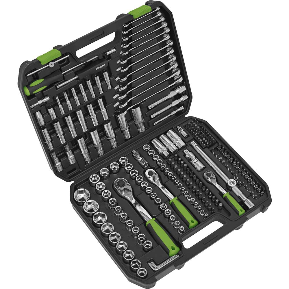 Siegen 219 Piece Combination Drive Socket Spanner and Screwdriver Set Combination