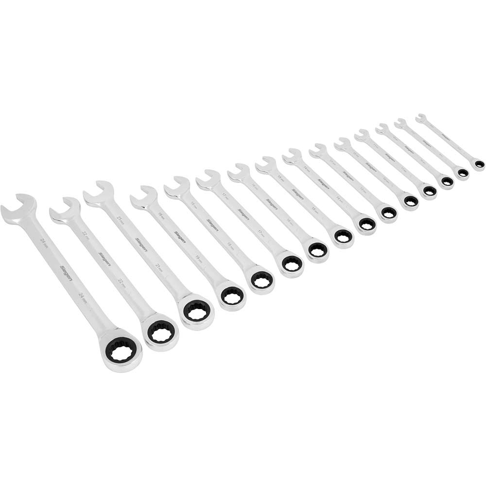 Siegen 15 Piece Ratchet Combination Spanner Set