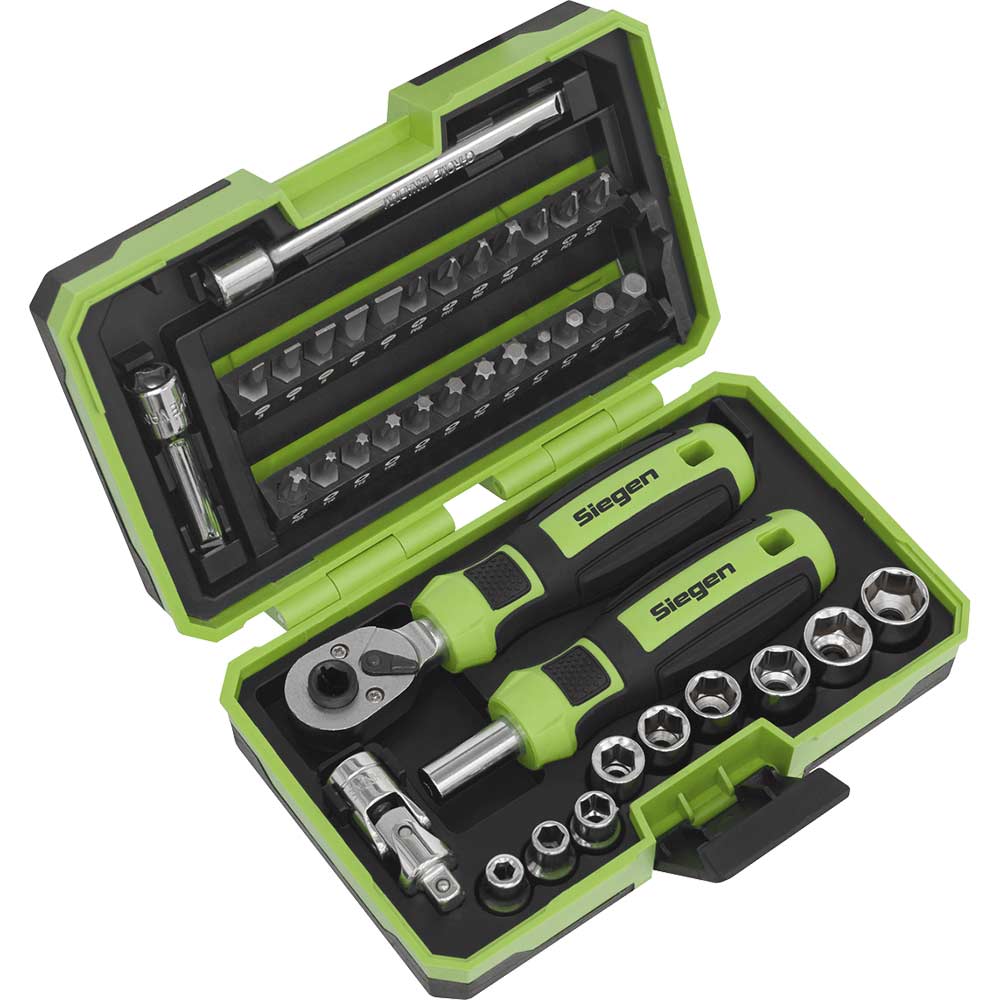 Siegen 38 Piece 1/4" Drive Socket and Bit Set 1/4
