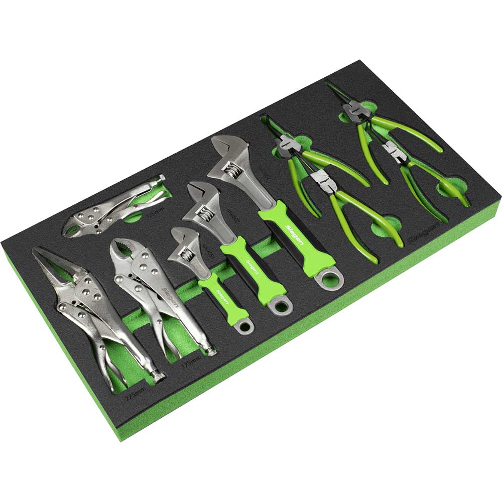 Siegen 10 Piece Adjustable Spanners and Pliers Set in Module Tray