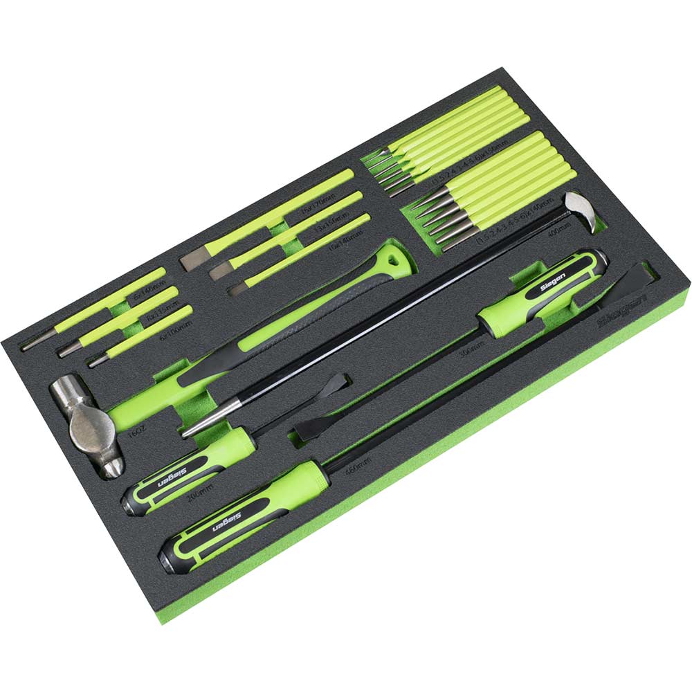 Image of Siegen 23 Piece Pry Bar, Hammer and Punch Set in Module Tray