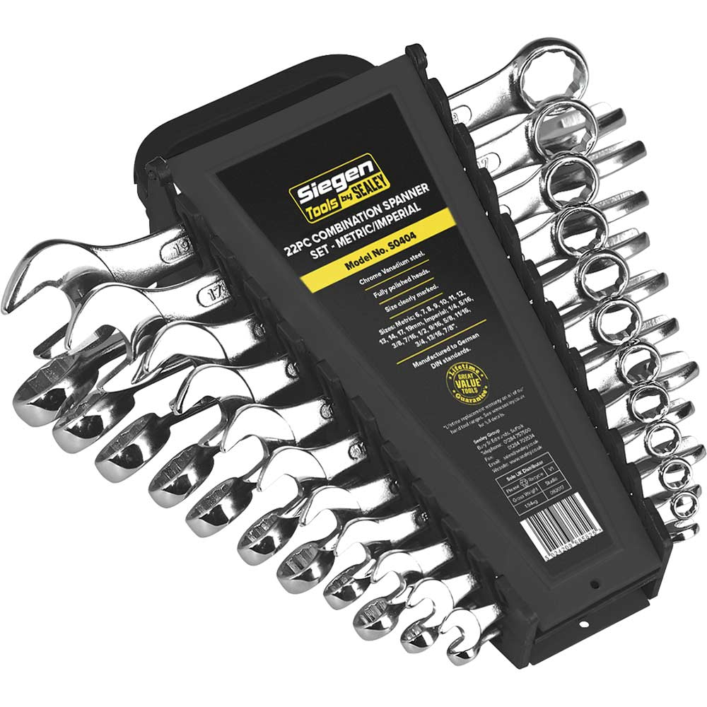 Image of Siegen 22 Piece Combination Spanner Set Metric and Imperial